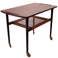 Side Table on Wheels in Rosewood, Danish Design, 1960s