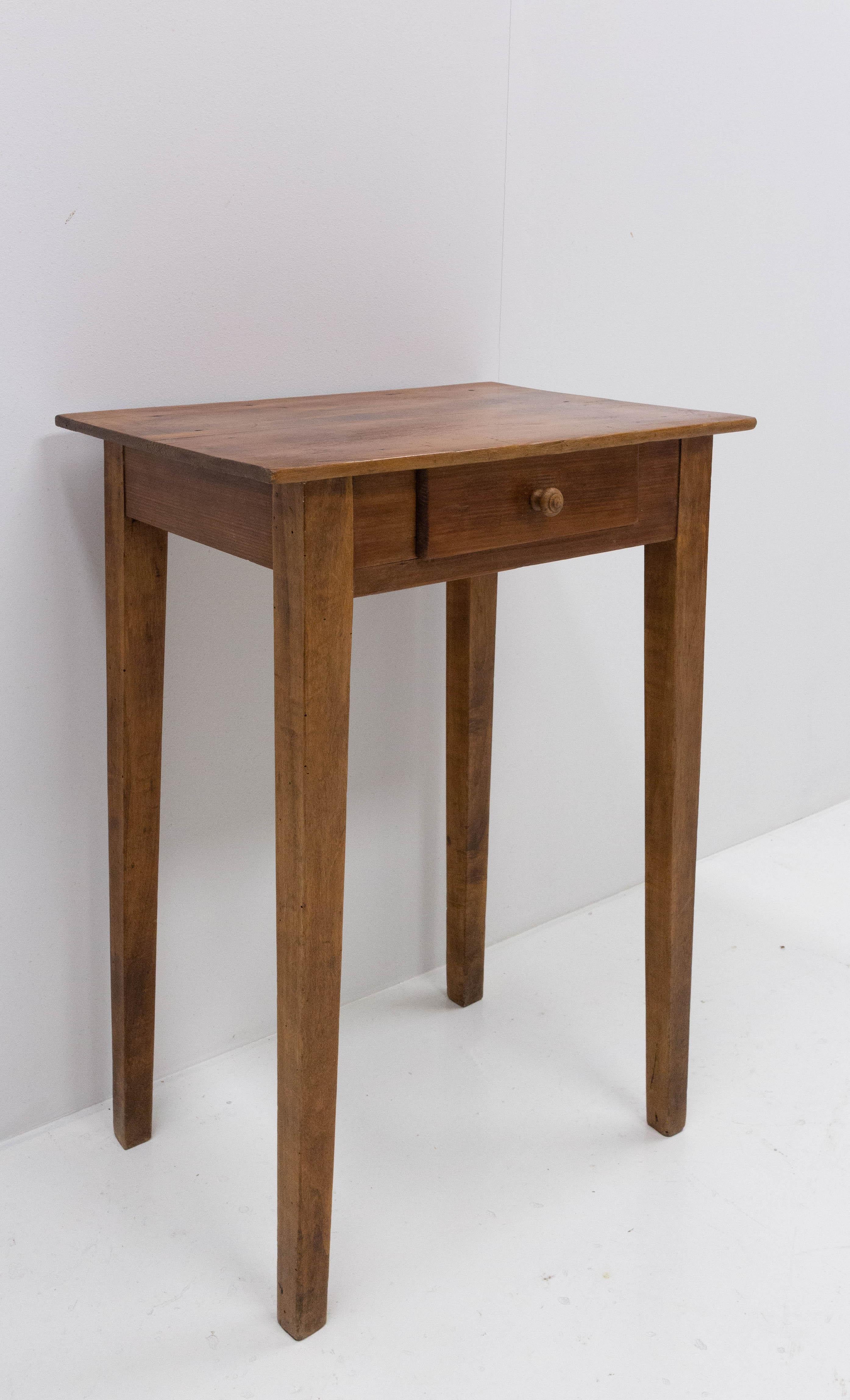 French Provincial Side Table or End Table with Drawer French, Early 20th Century