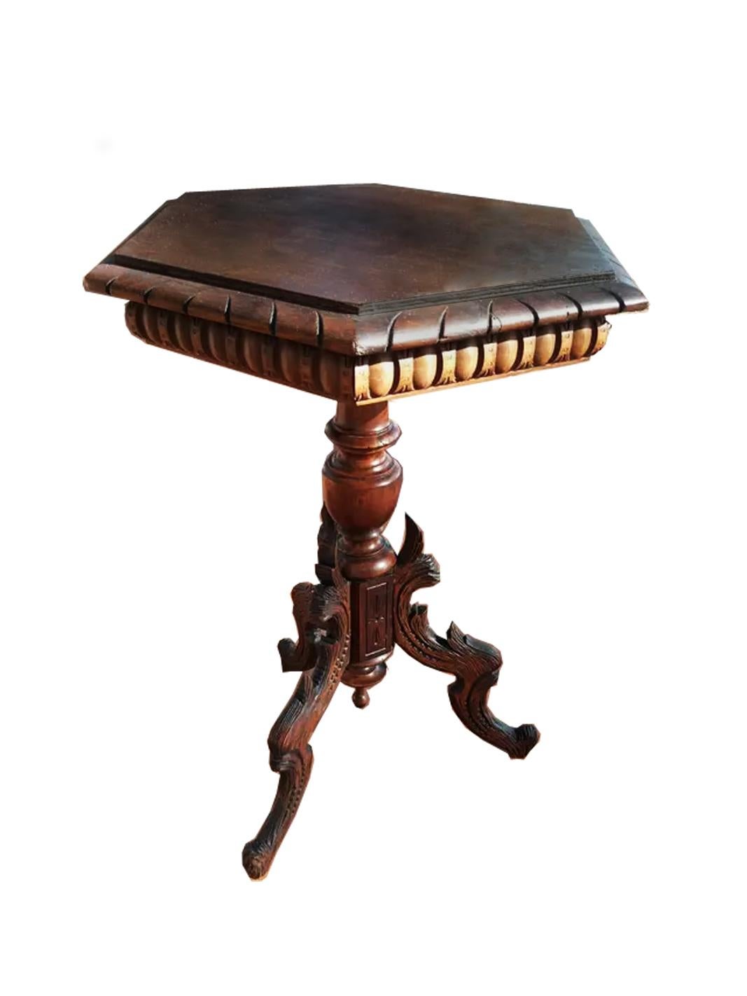 Carved Side Table or Guerindon, 19th Century For Sale
