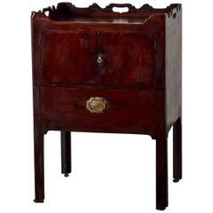 Antique Side Table or Nightstands English 18th Century Mahogany Brown, England
