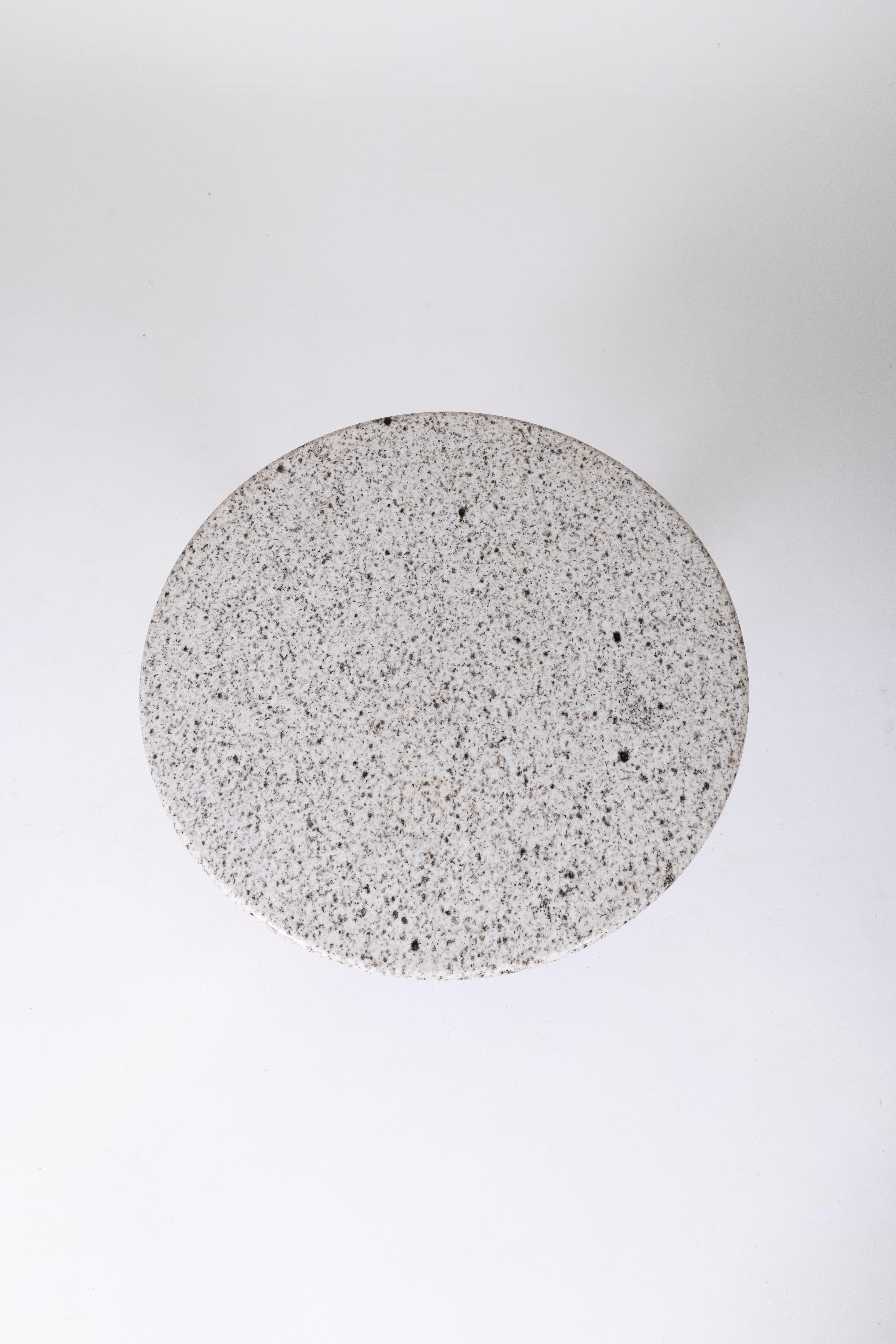 Granite Side table or pedestal table in Memphis granite For Sale