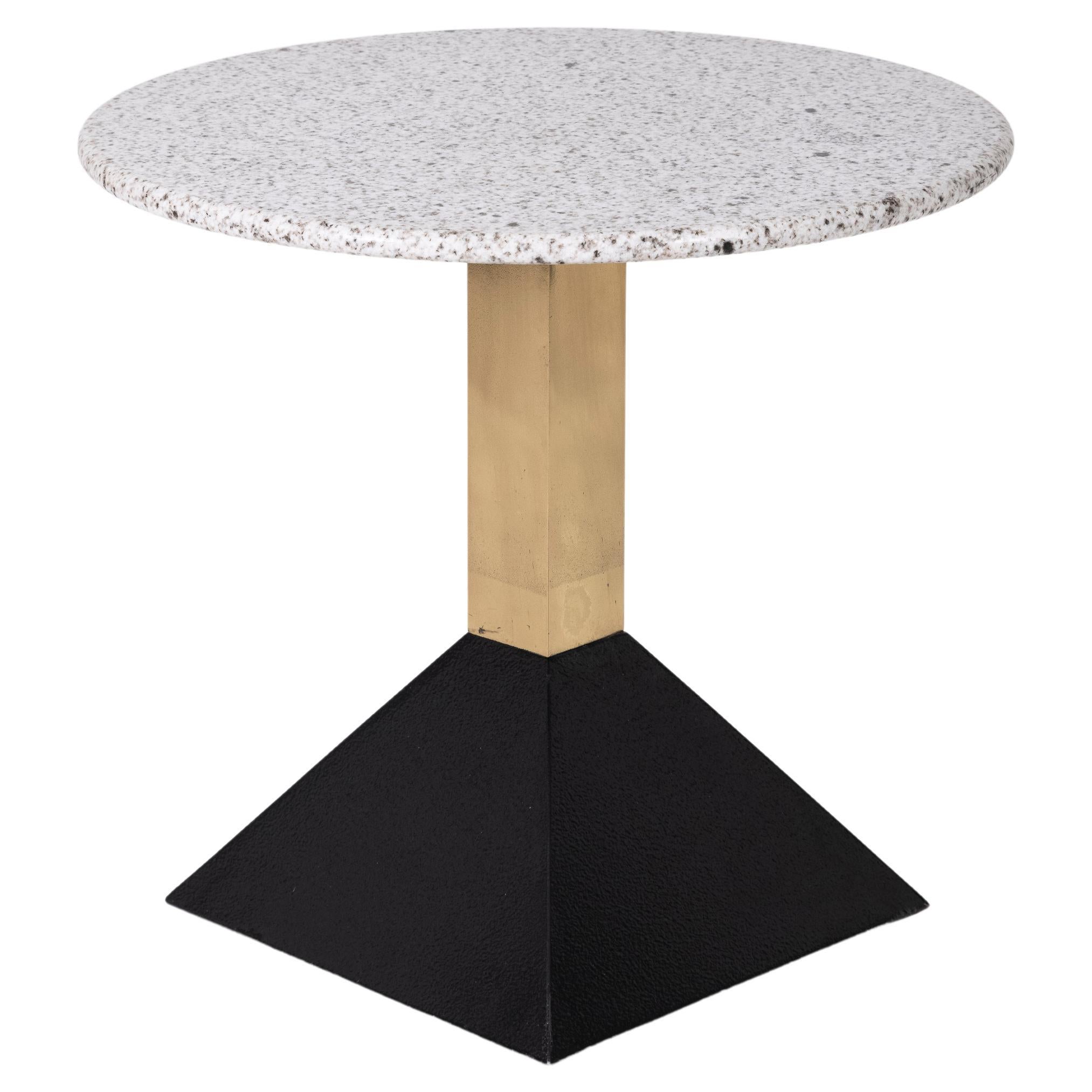 Side table or pedestal table in Memphis granite For Sale
