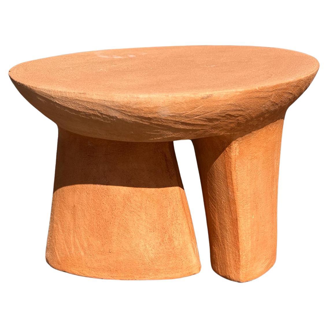 Side table or seat in terracotta earthenware by Kseniya Kravtsova, 2024 For Sale