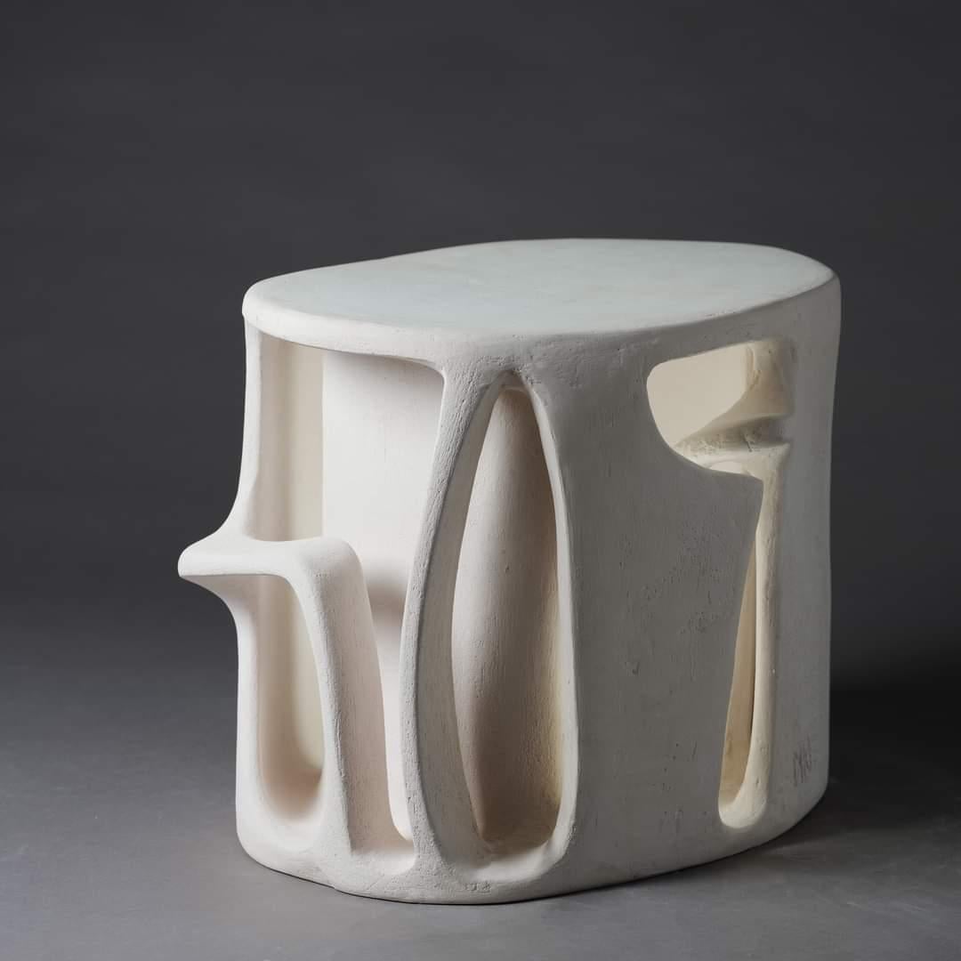 Side table or illuminated seat in terracotta by Kseniya Kravtsova, 2024.
Stackable model. 
Kseniya Kravtsova was born in the Ukraine, and each of her creations is handmade in her studio in Provence and is a unique work of art.
Kseniya Kravtsova has