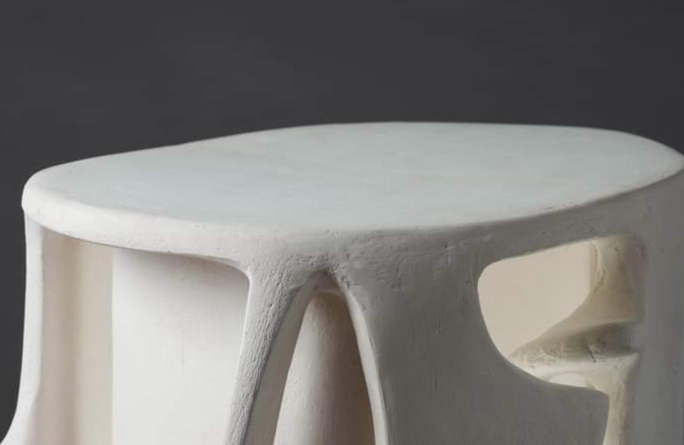 Brutalist Side table or illuminated seat in terracotta by Kseniya Kravtsova, 2024 For Sale