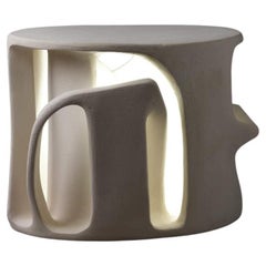 Side table or illuminated seat in terracotta by Kseniya Kravtsova, 2024