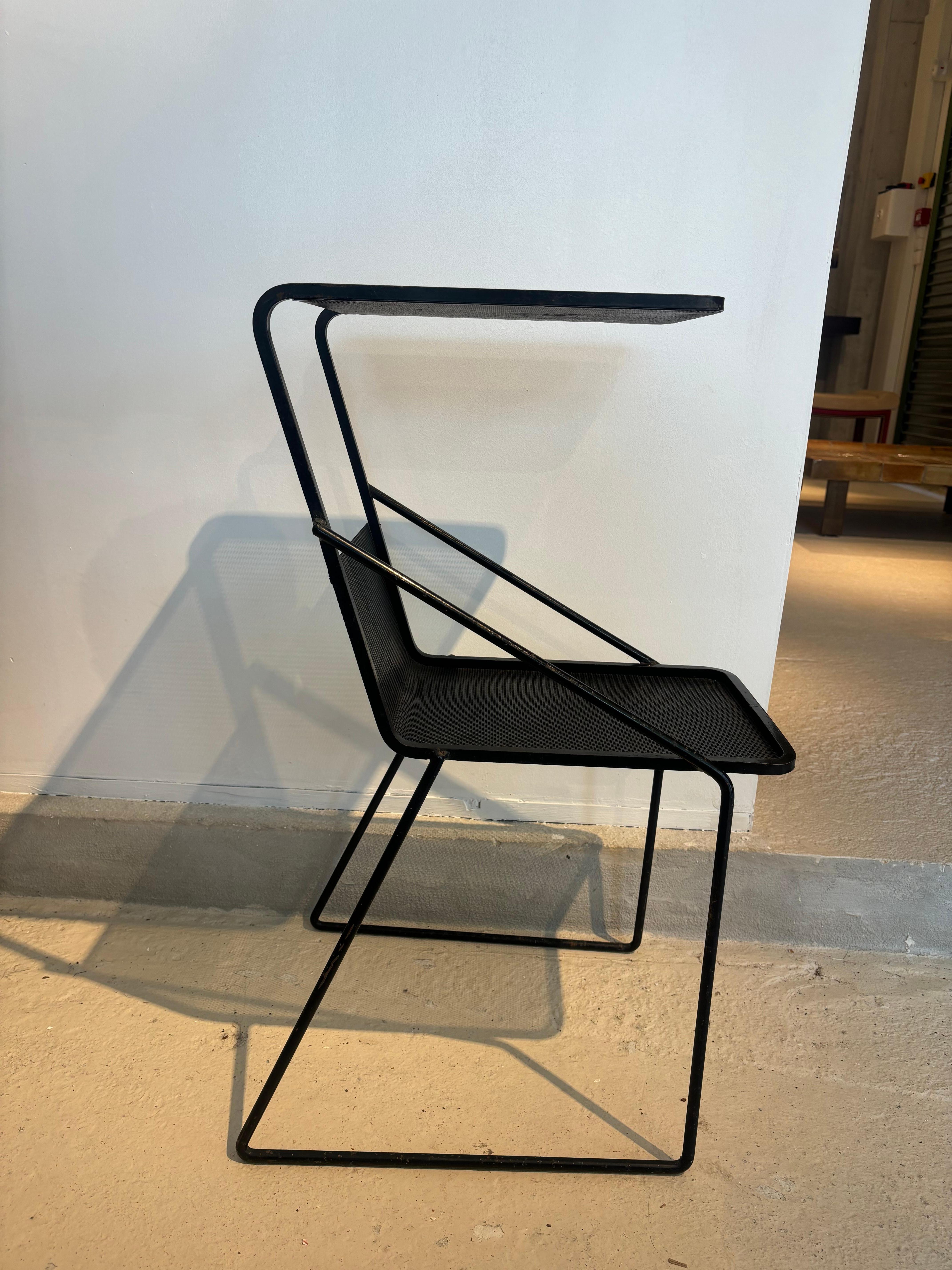 Side table or telephone table by Mathieu Matégot In Good Condition For Sale In SAINT-OUEN-SUR-SEINE, FR