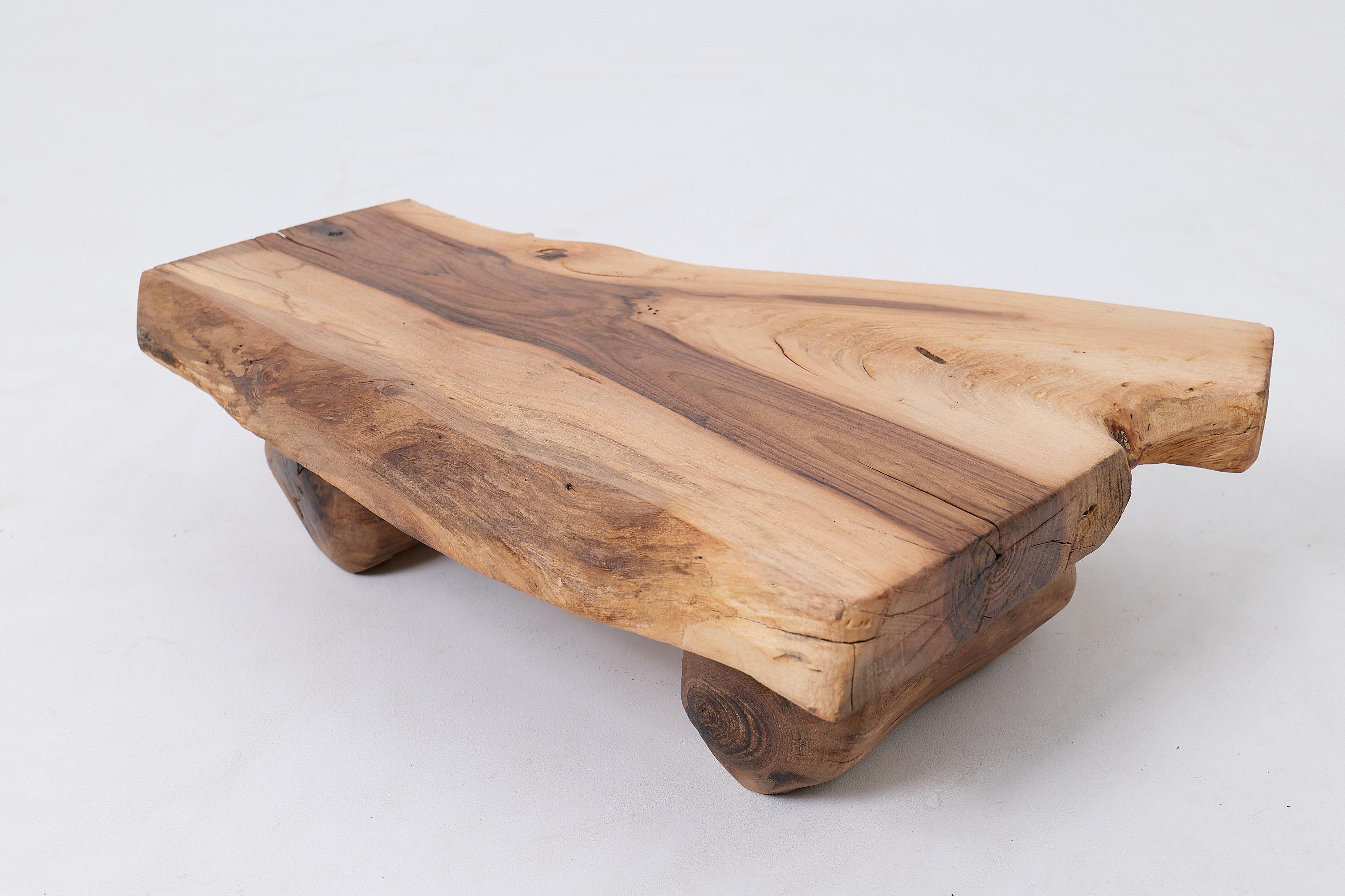 Side Table, Organic, Live-Edge, Walnut, Rustic, Minimalist Handmade By Logniture For Sale 2