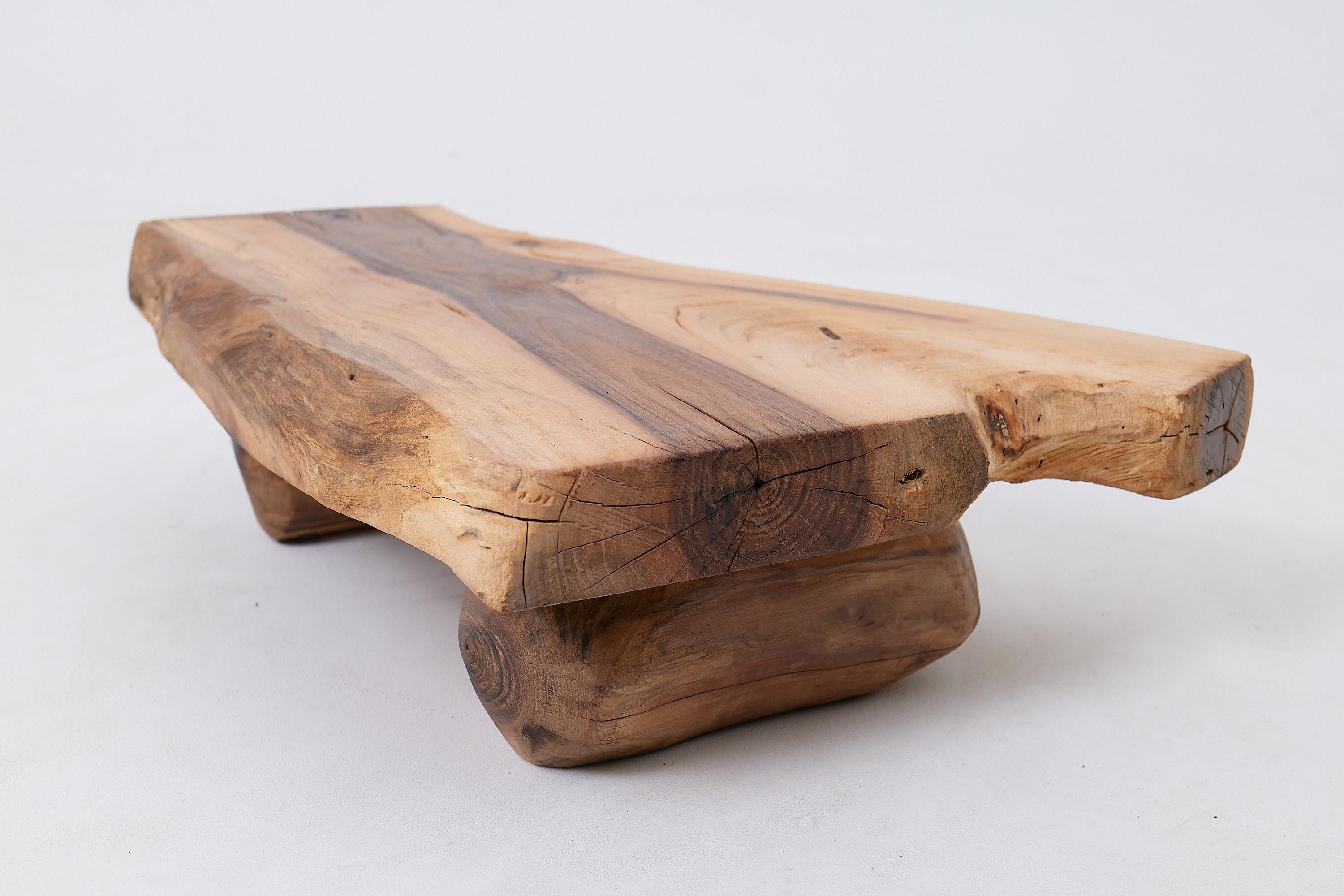 Side Table, Organic, Live-Edge, Walnut, Rustic, Minimalist Handmade By Logniture For Sale 4