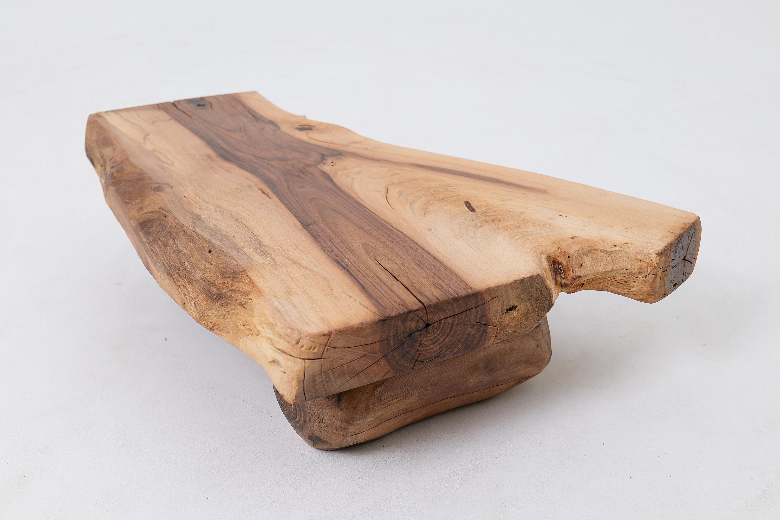 Side Table, Organic, Live-Edge, Walnut, Rustic, Minimalist Handmade By Logniture For Sale 5