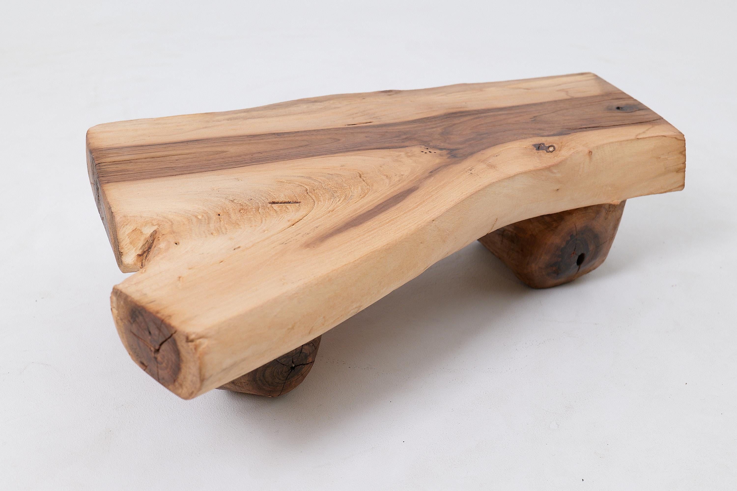 Side Table, Organic, Live-Edge, Walnut, Rustic, Minimalist Handmade By Logniture For Sale 6