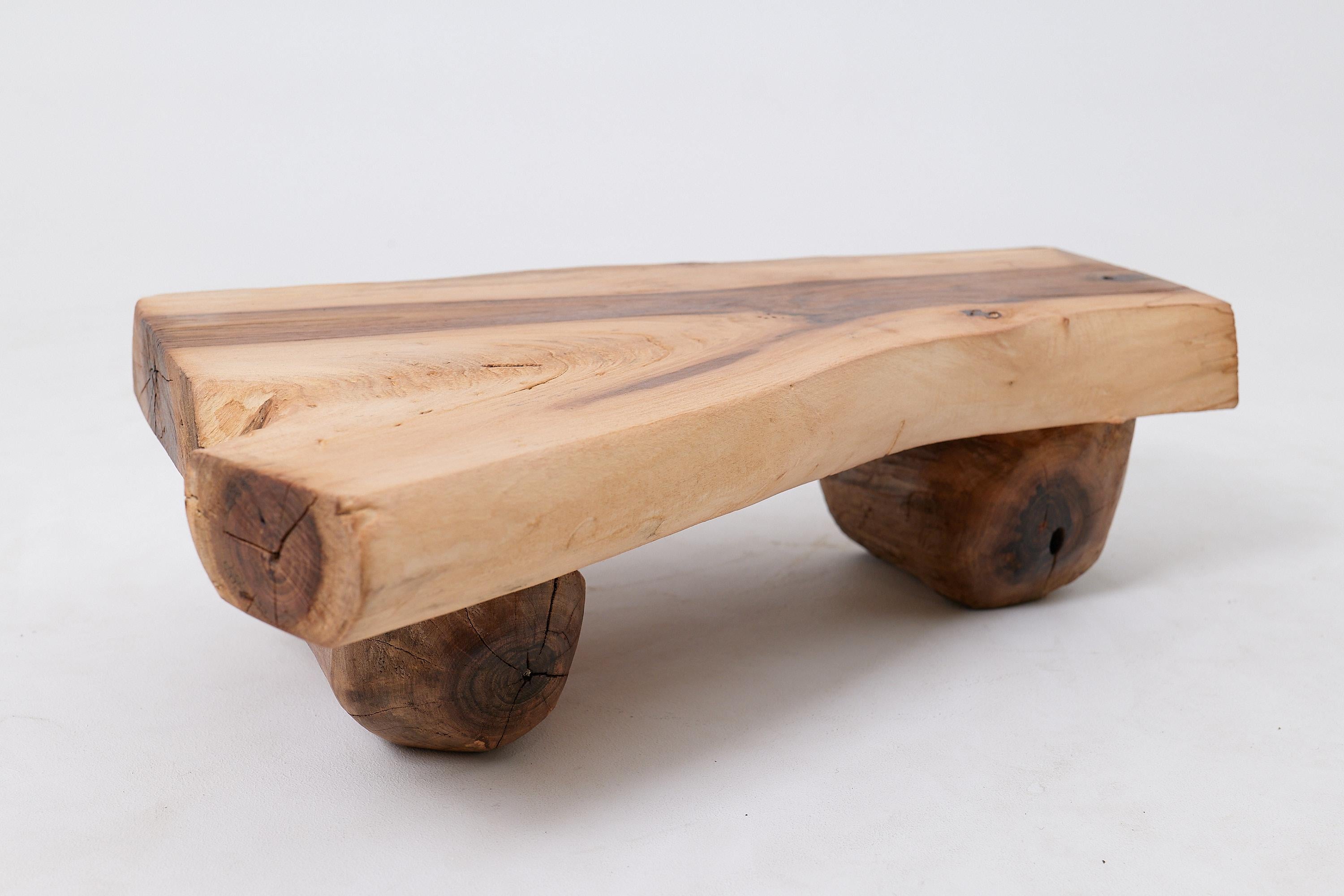 Side Table, Organic, Live-Edge, Walnut, Rustic, Minimalist Handmade By Logniture For Sale 7