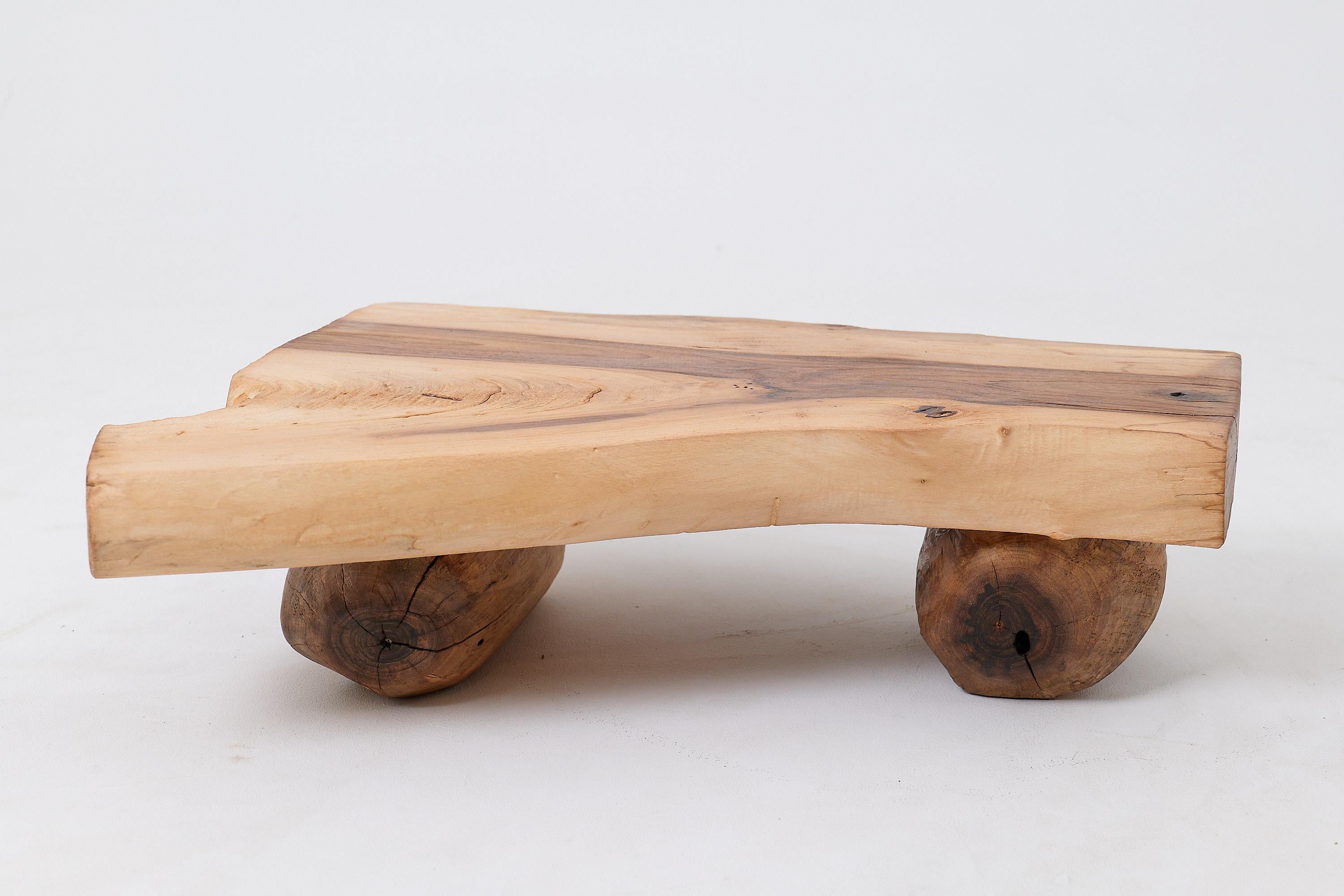 Organic Modern Side Table, Organic, Live-Edge, Walnut, Rustic, Minimalist Handmade By Logniture For Sale