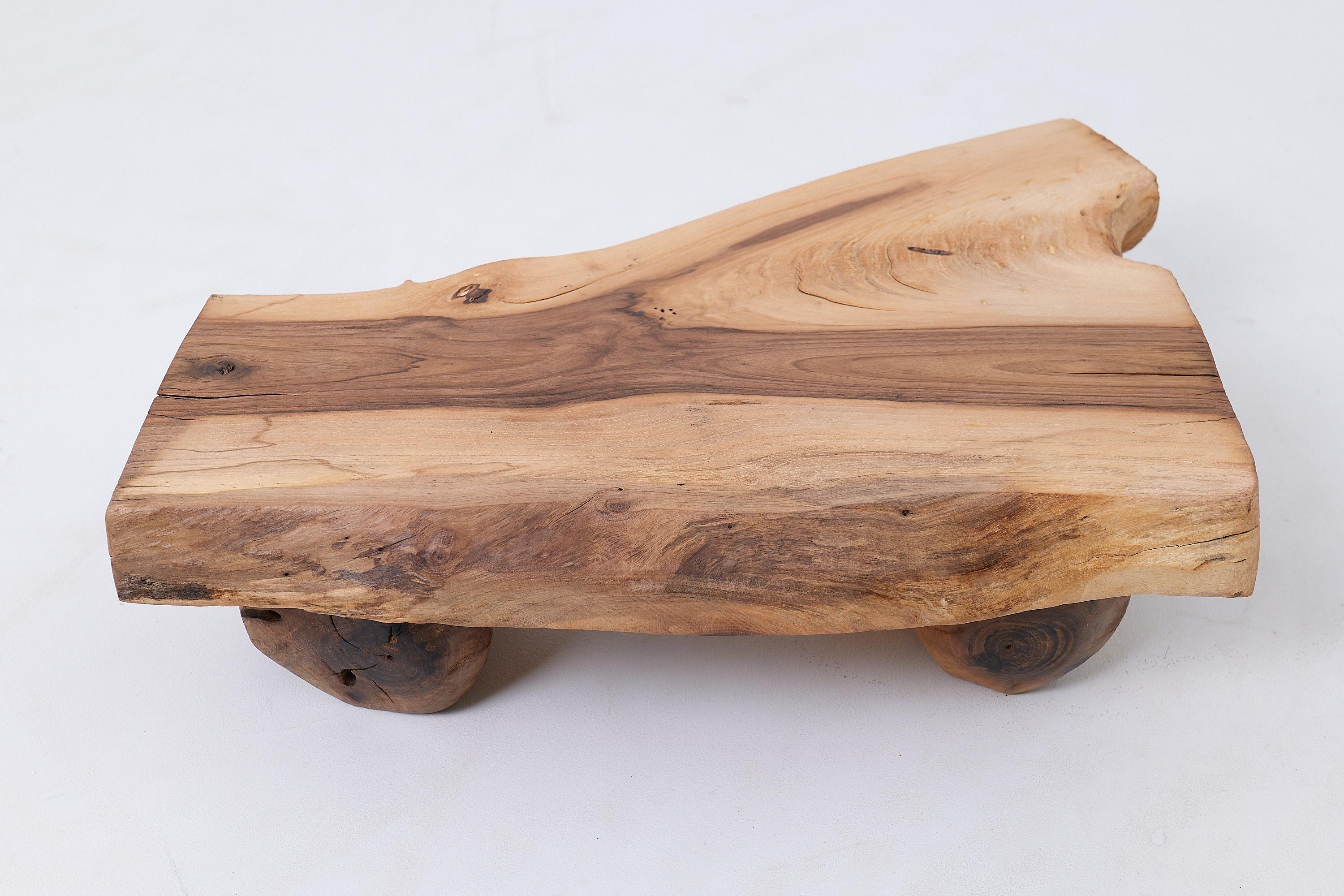 Side Table, Organic, Live-Edge, Walnut, Rustic, Minimalist Handmade By Logniture For Sale 1