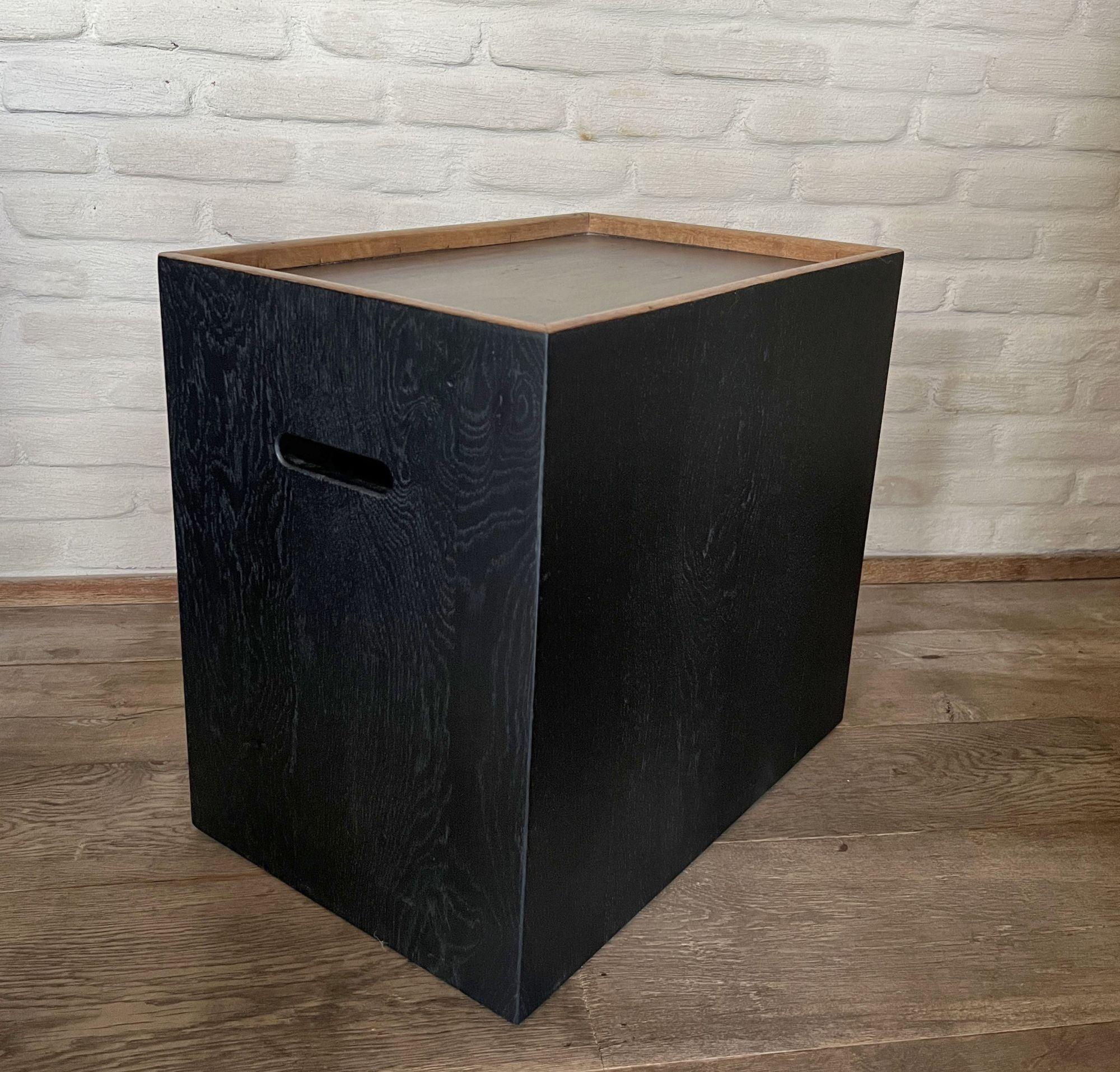 Beistelltisch Reclaimed Wood Cube Largo (Belgisch) im Angebot
