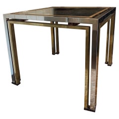 Side Table Romeo Rega in Chrome, Glass, Lucite and Brass