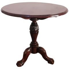 Side Table Round Tripod-Shaped with Lion-Shaped Legs