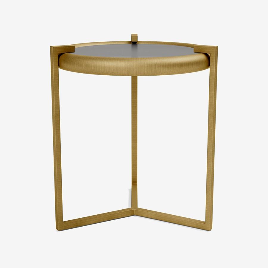 Rua Tucumã Side Table by Man of Parts
Signed by Osvaldo Tenório 

Burnished Gold or Burnished Bronze frame  
Smoked Glass (Tempered) top 


Dimensions:
- H. 48 x D. 44.5 cm

Model shown: Burnished Bronze frame

__________________

The design of this