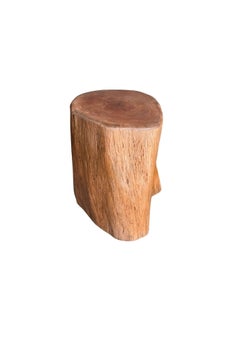 Side Table Solid Lychee Wood Natural Finish Modern Organic