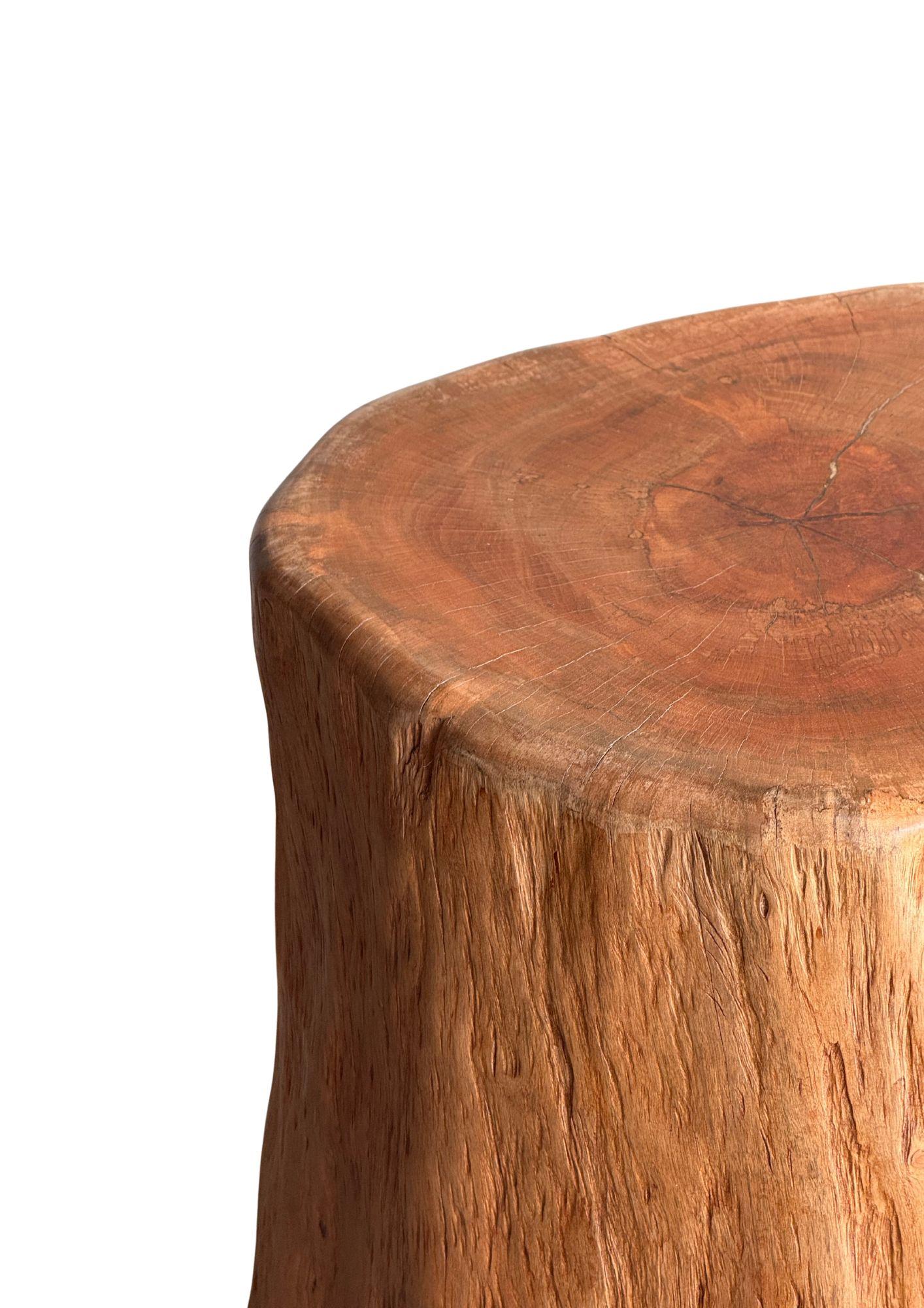 Table d'appoint Bois de litchi massif Finition naturelle Moderne Organique Bon état - En vente à Jimbaran, Bali