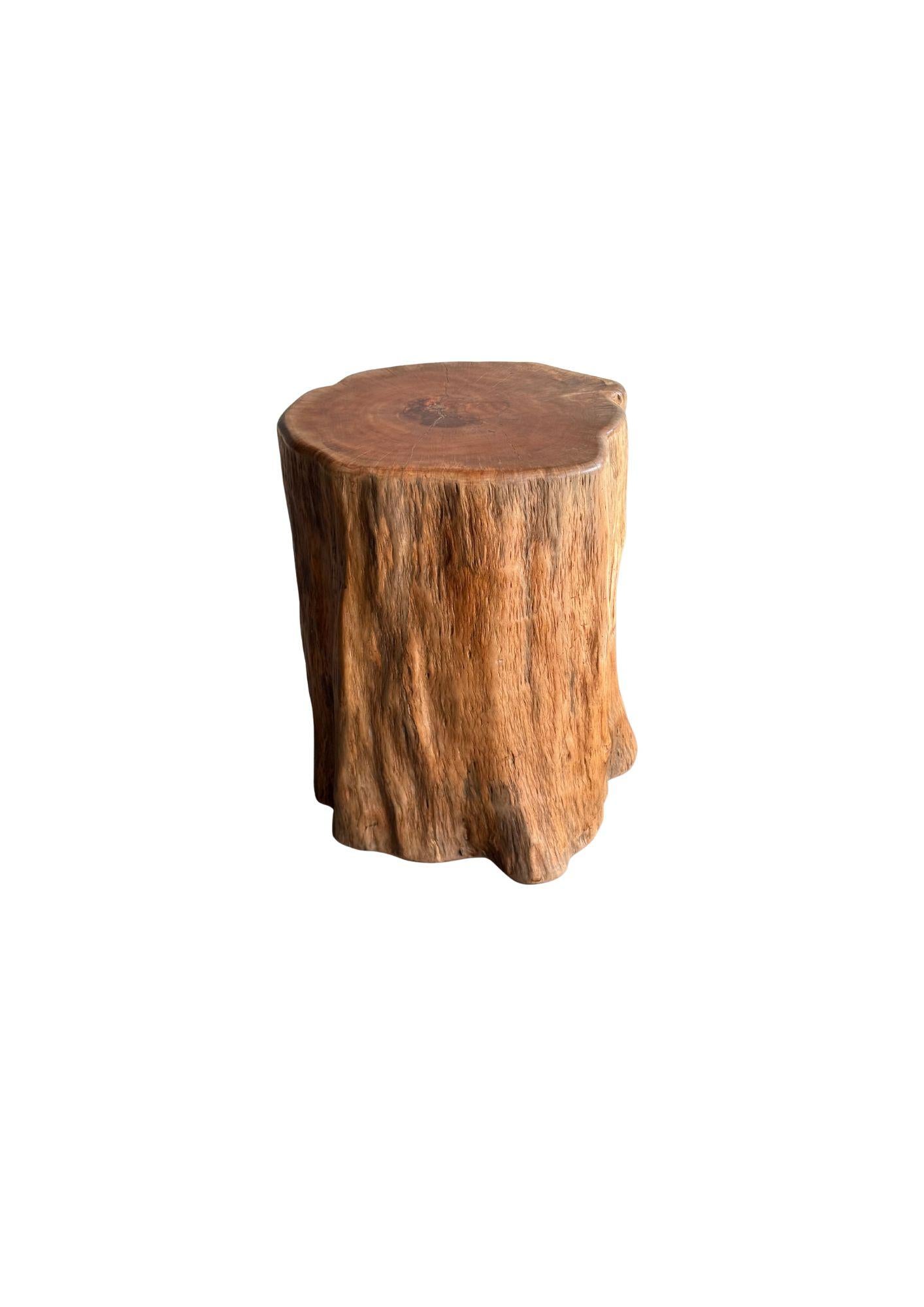 Legno di alberi da frutto Tavolino in legno massiccio di litchi con finitura naturale, moderno e organico in vendita