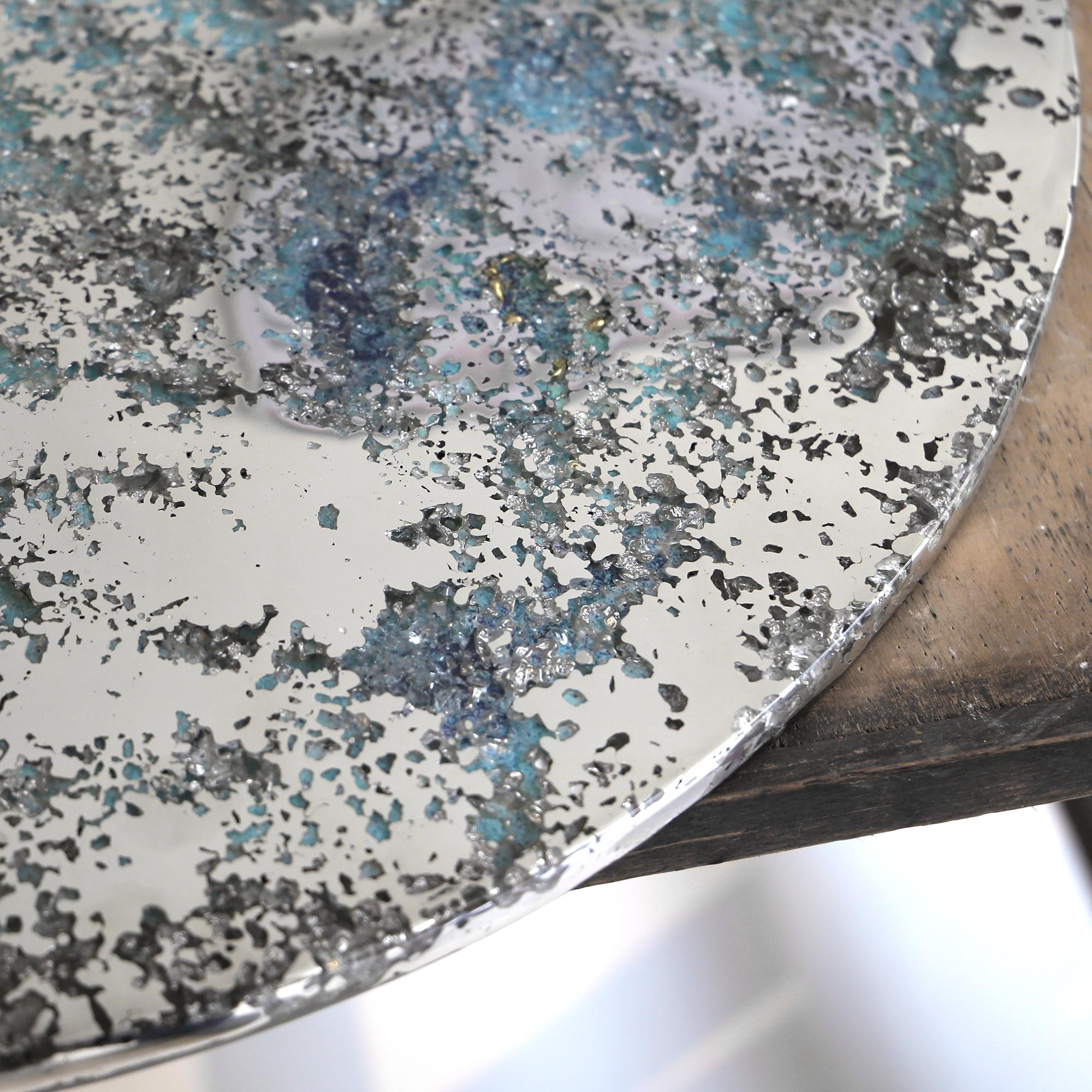 21. Jahrhundert Tisch - Sternenhimmel - Zinn Murano Glas Xavier Lavergne Frankreich im Zustand „Hervorragend“ im Angebot in Paris, FR