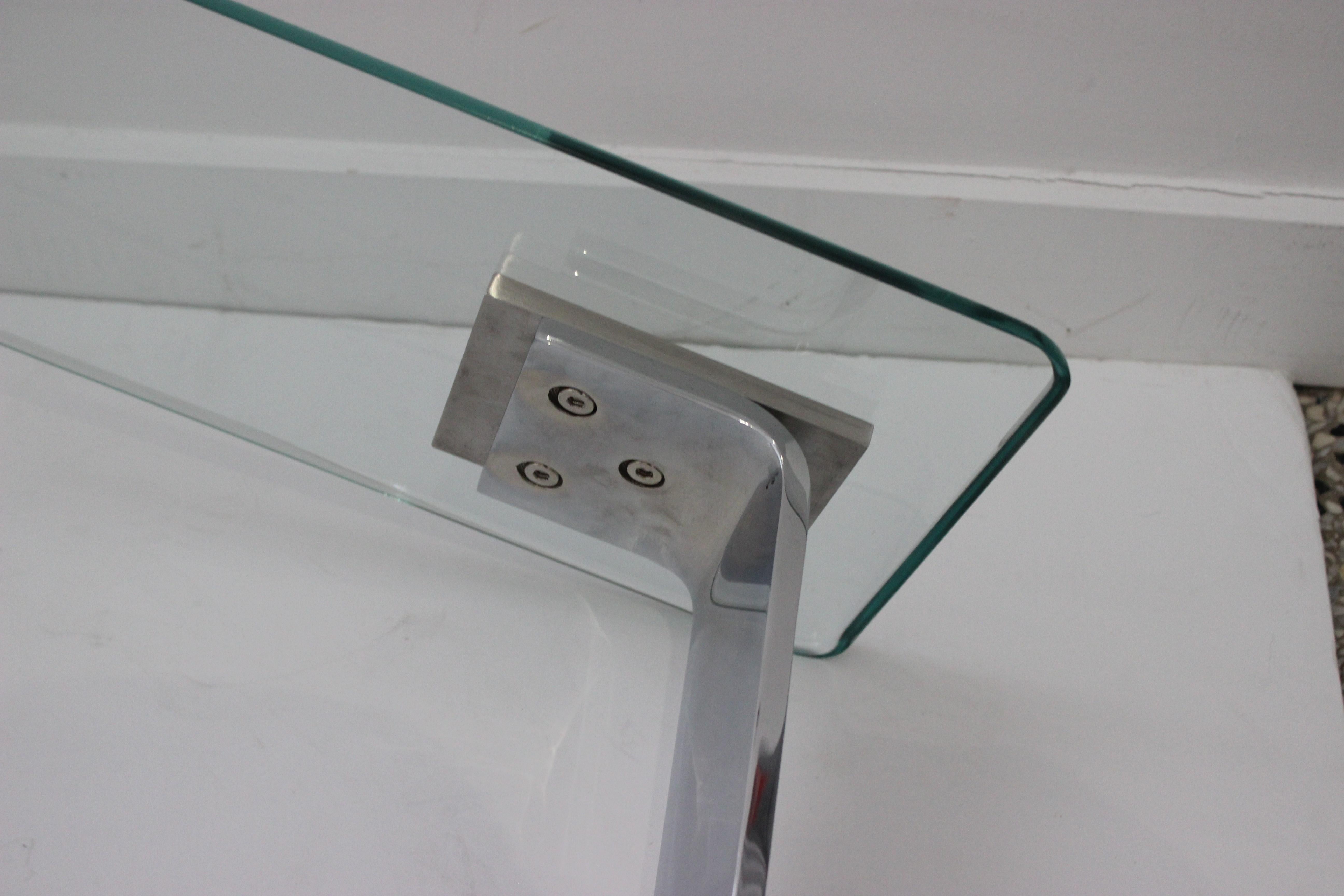 Side Table Steel Glass in Style of DIA 6