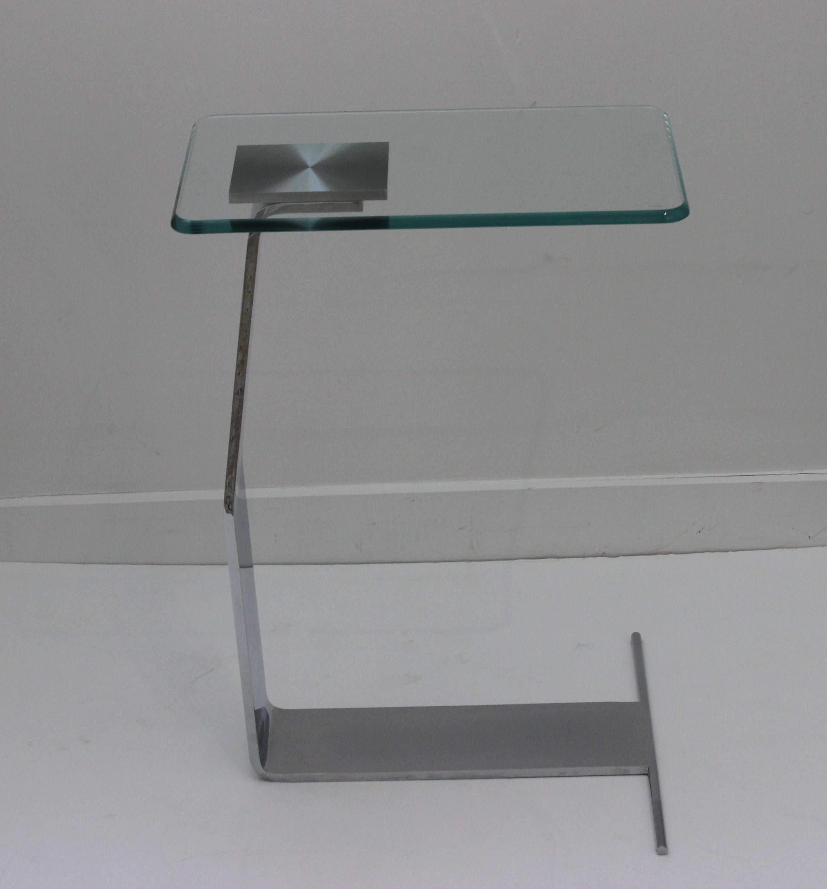 Modern Side Table Steel Glass in Style of DIA