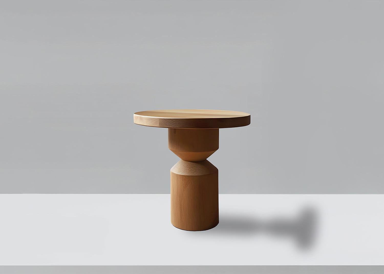 Beistelltisch, Hocker oder Nachttisch aus Massivholz in Massivholzoptik, Socle 28  (Moderne der Mitte des Jahrhunderts) im Angebot