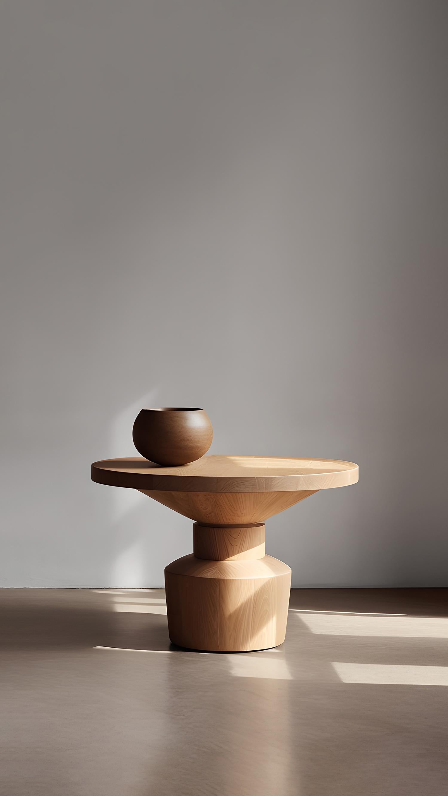 Side Table, Stool or Nightstand in Solid Wood Finish, Auxiliary Table Socle 33 In New Condition For Sale In Estado de Mexico CP, Estado de Mexico