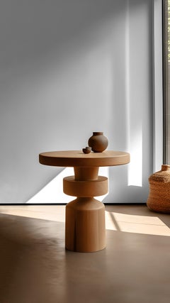 Tavolino, sgabello o comodino con finitura in Wood Wood, tavolo ausiliario Socle 34