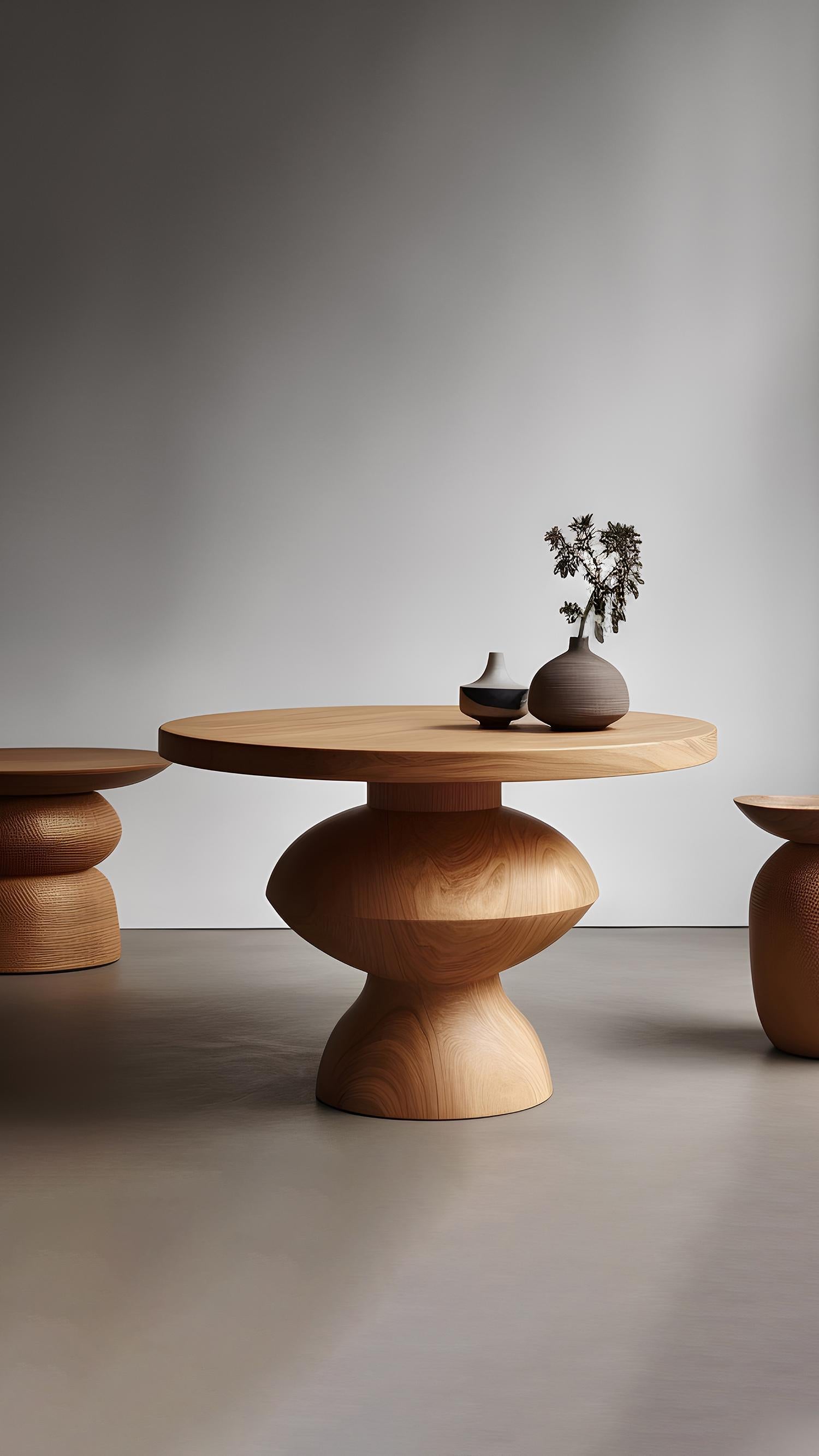 Side Table, Stool or Nightstand in Solid Wood Finish, Auxiliary Table Socle 42 In New Condition For Sale In Estado de Mexico CP, Estado de Mexico