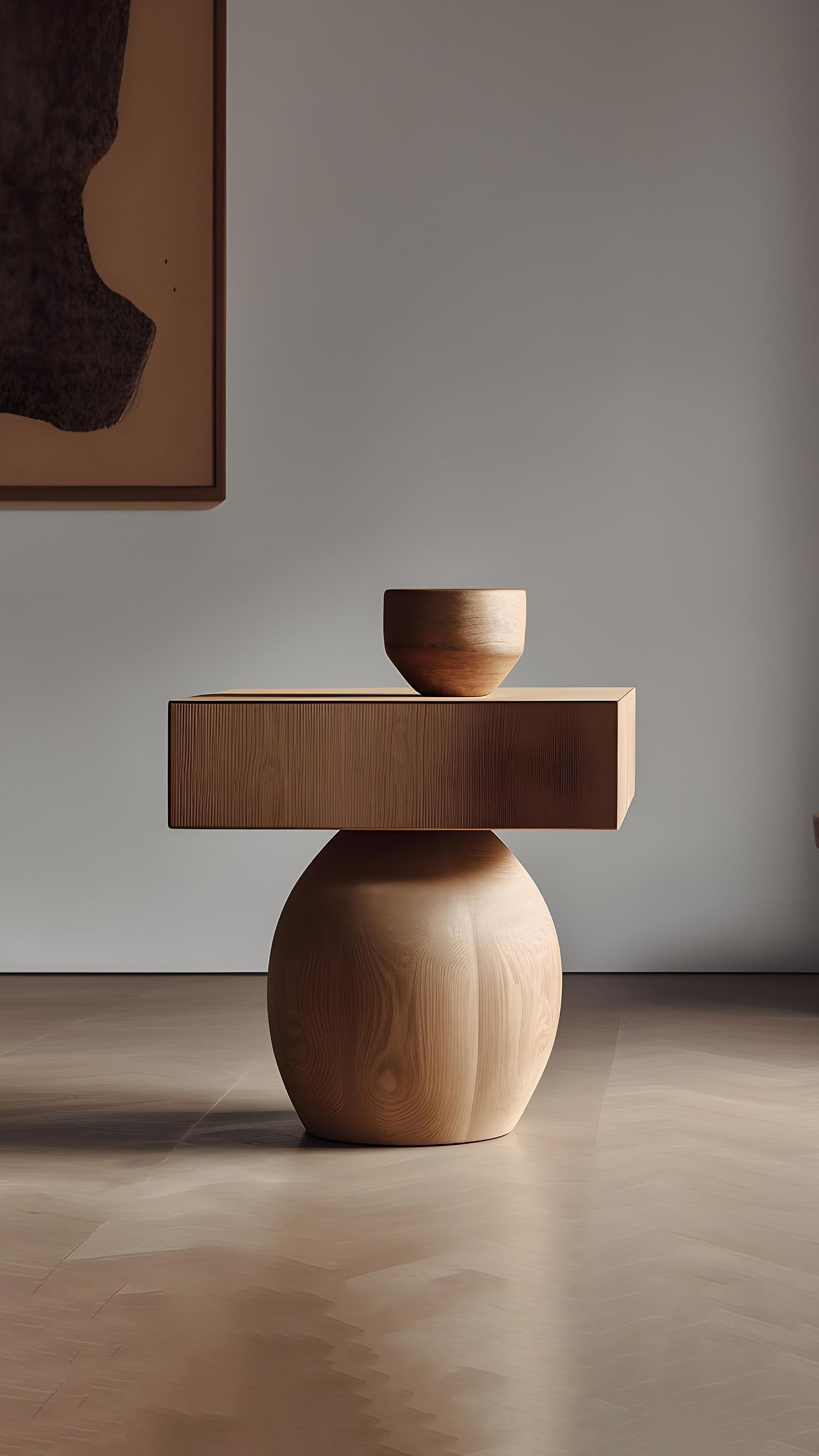 Beistelltisch, Hocker oder Nachttisch aus Massivholz in Massivholzoptik, Socle 45 im Zustand „Neu“ im Angebot in Ciudad de México, CDMX