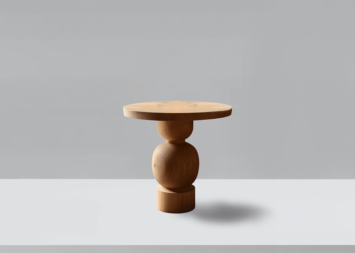 Beistelltisch, Hocker oder Nachttisch aus Massivholz in Massivholzoptik, Socle 46 (Moderne der Mitte des Jahrhunderts) im Angebot
