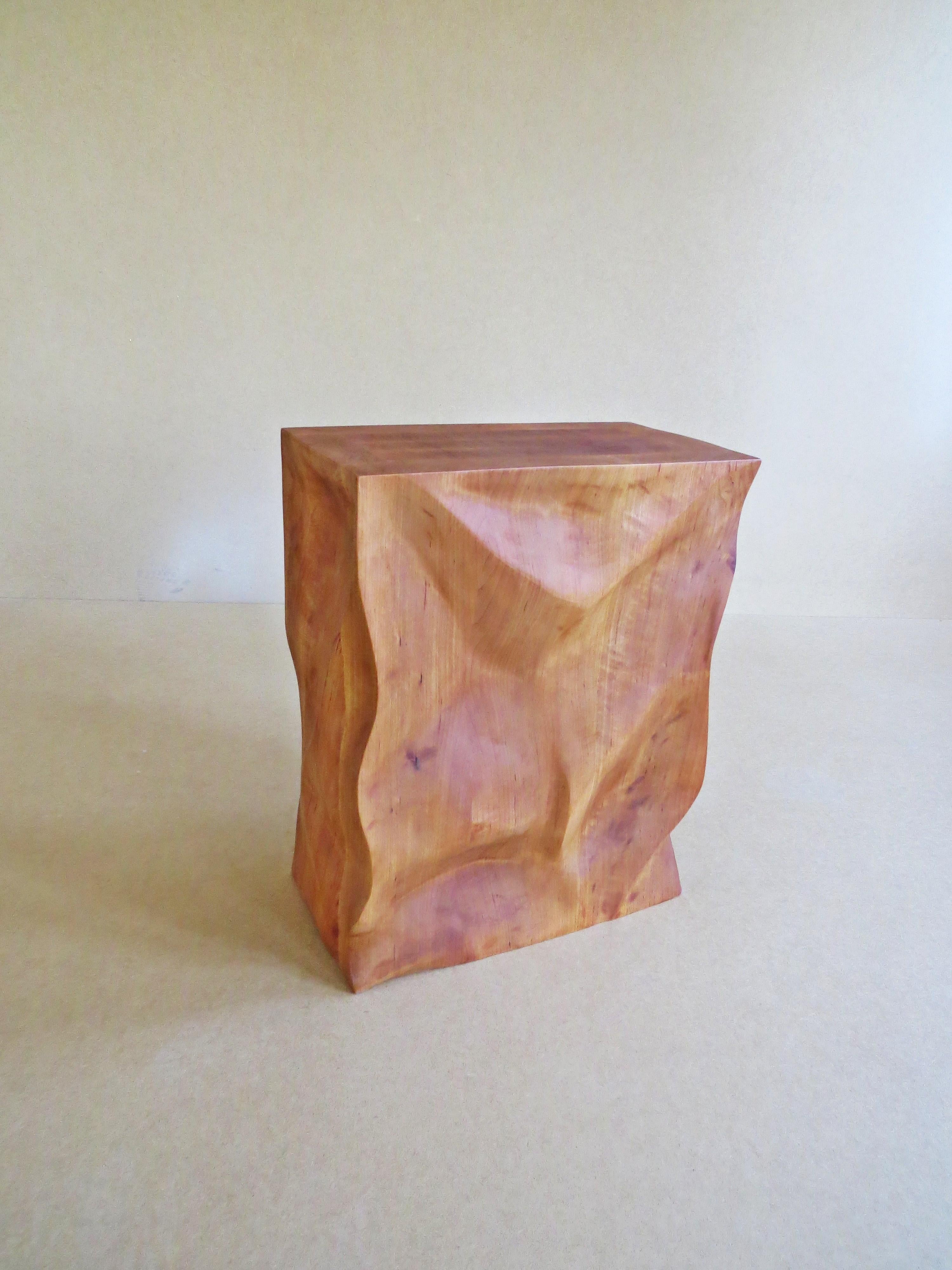 Contemporary Modern, European, 21st Century, Side Table, Stool, Solid Wood, Sculptural