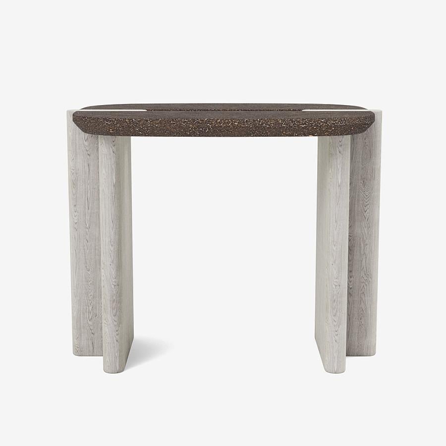Organic Modern Side Table 'Surfside Drive' by Man of Parts, Large, Coffee Grind and Ivory Ash For Sale