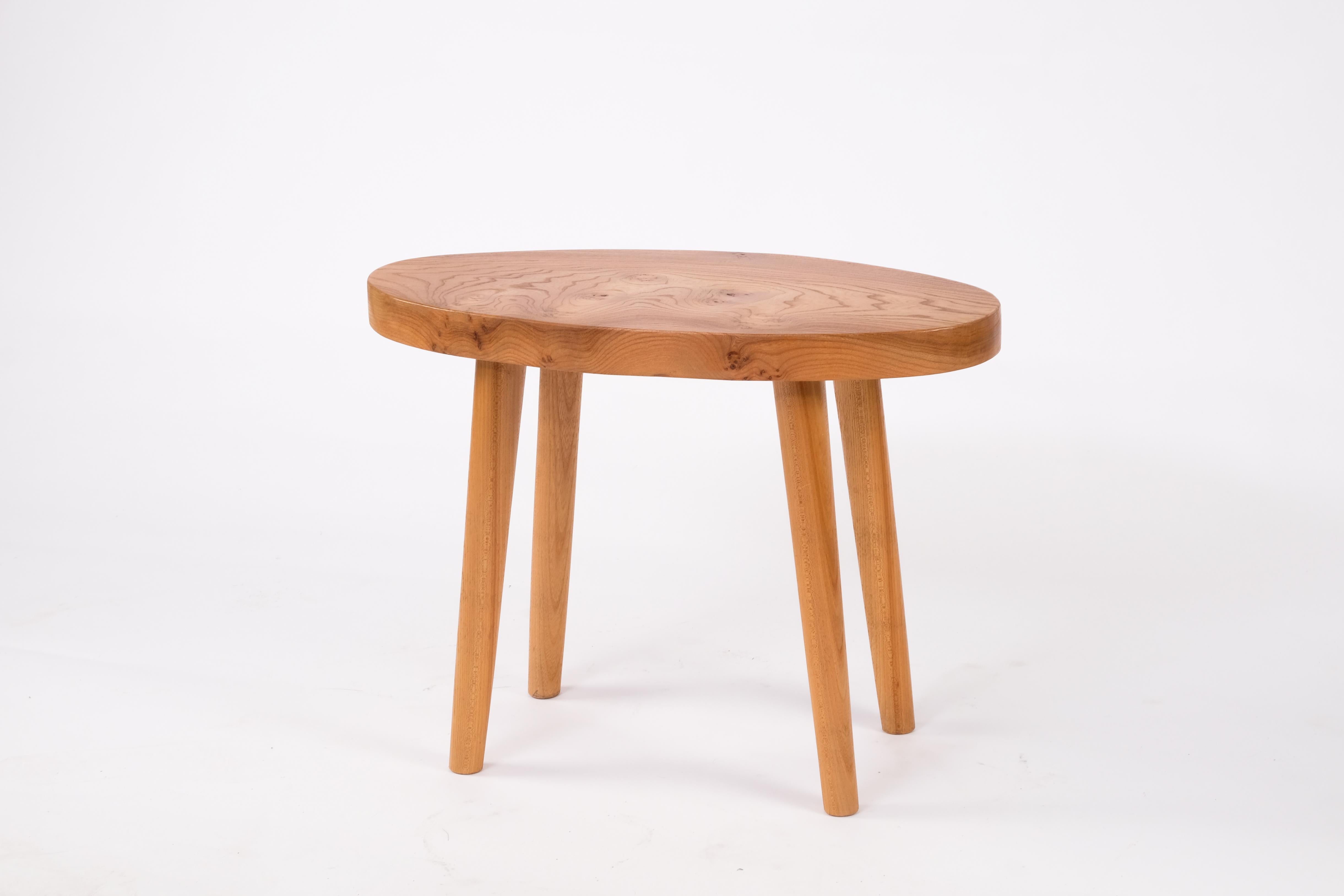 Side table in elmwood produced in Sjöbo by Bertil Johansson, Sweden, 1960s.