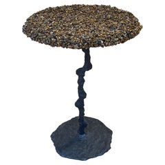 Side table, Tiger eye, brown, 18 inches, in stock