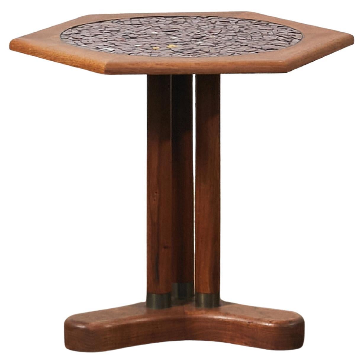 Side Table Top Inlaid in Glass Mosaic in the Style of Gordon & Jane Martz
