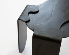 Tavolino Unico organico nero moderno/contemporaneo in acciaio cerato