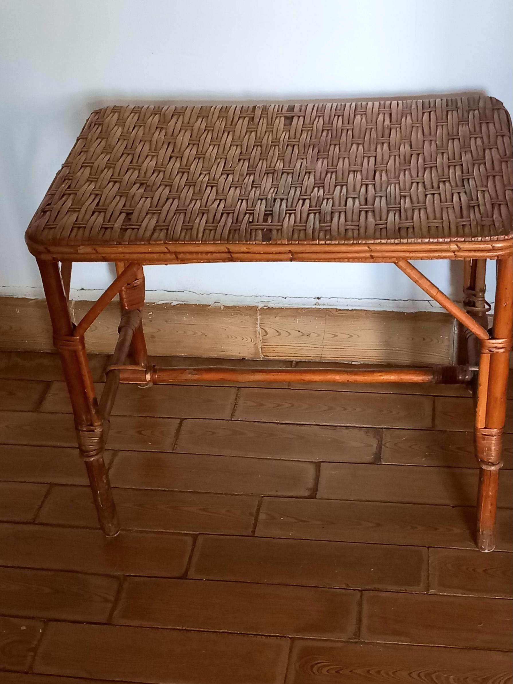 Other Side Table Vintage France Wicker Rattan For Sale
