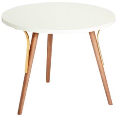Side Table Way in Wood and Brass