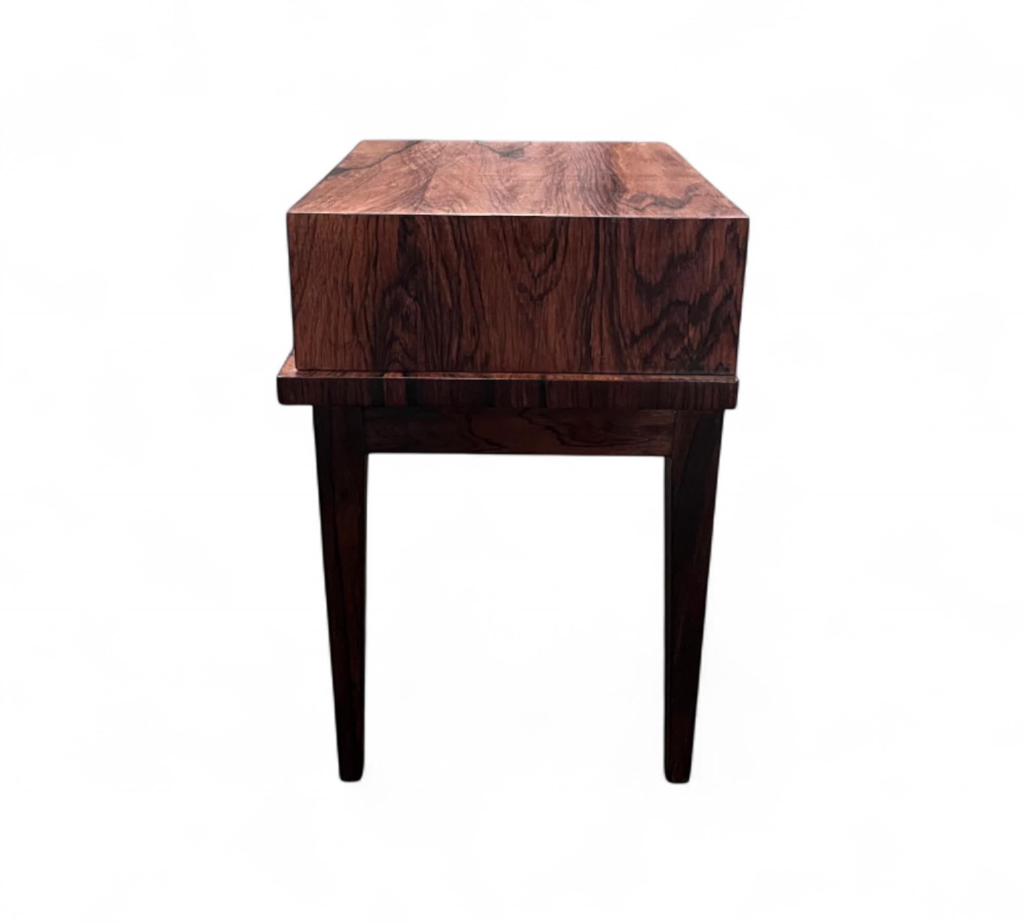 Side Table with Bench & Storage in Hardwood, c. 1960s For Sale 2
