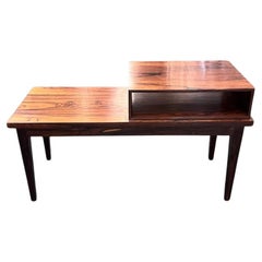 Table d'appoint avec banc et rangement en bois dur, c. 1960s