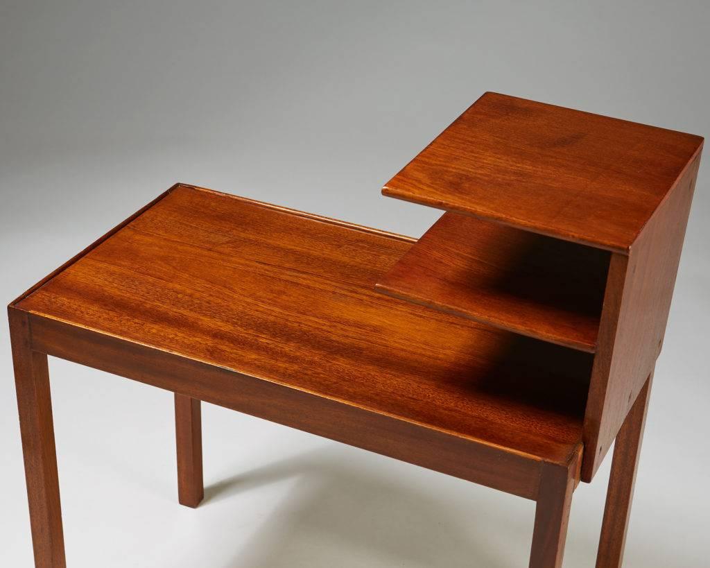 Mid-20th Century Side Table with Bookshelf Designed by Josef Frank for Svenskt Tenn, Sweden, 1950