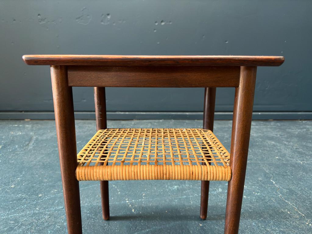 Side Table with Caned Shelf In Good Condition For Sale In London, GB