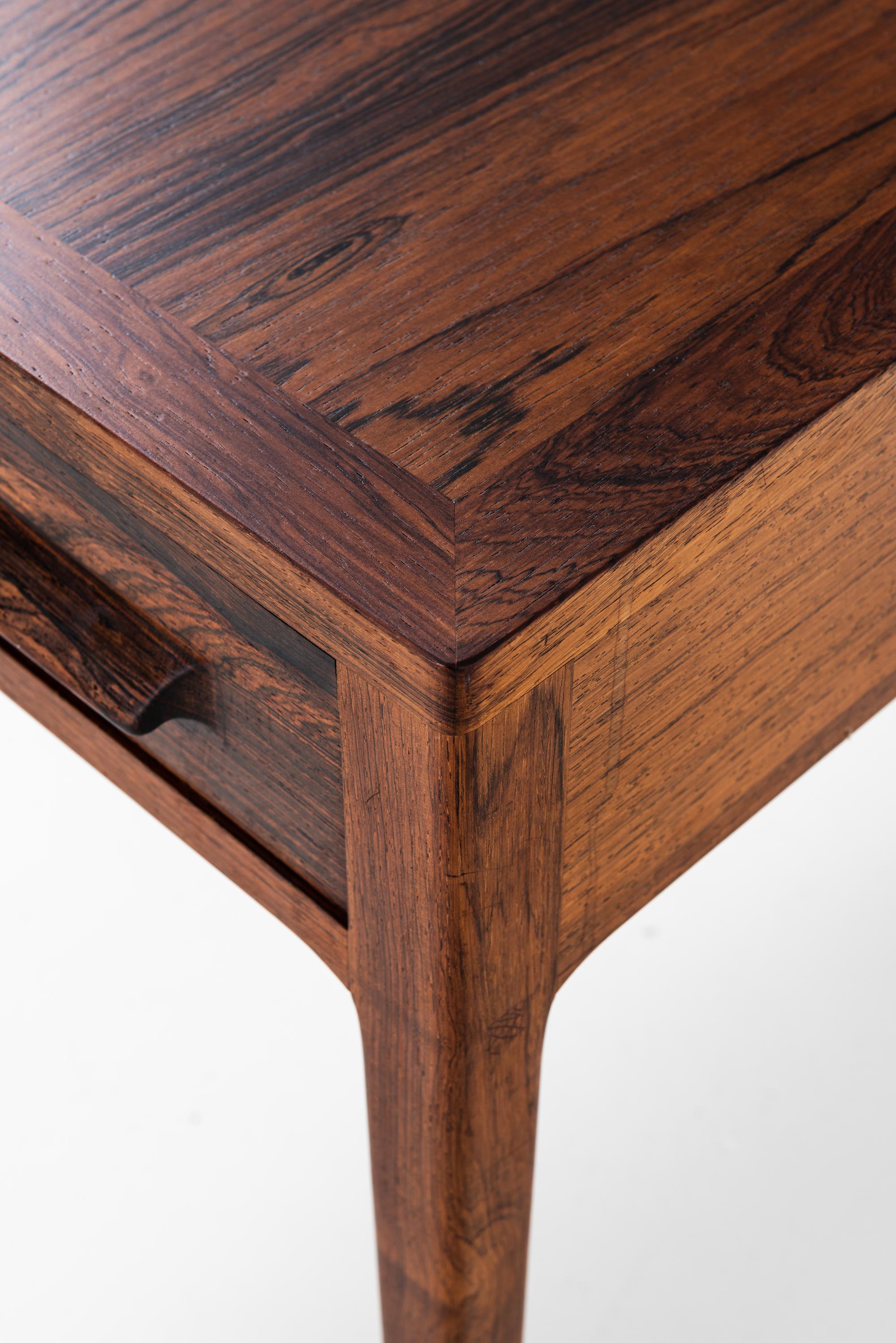 Rosewood Side Table with Drawer by O.O. Rykken & Co. Møbelfabrik in Norway For Sale