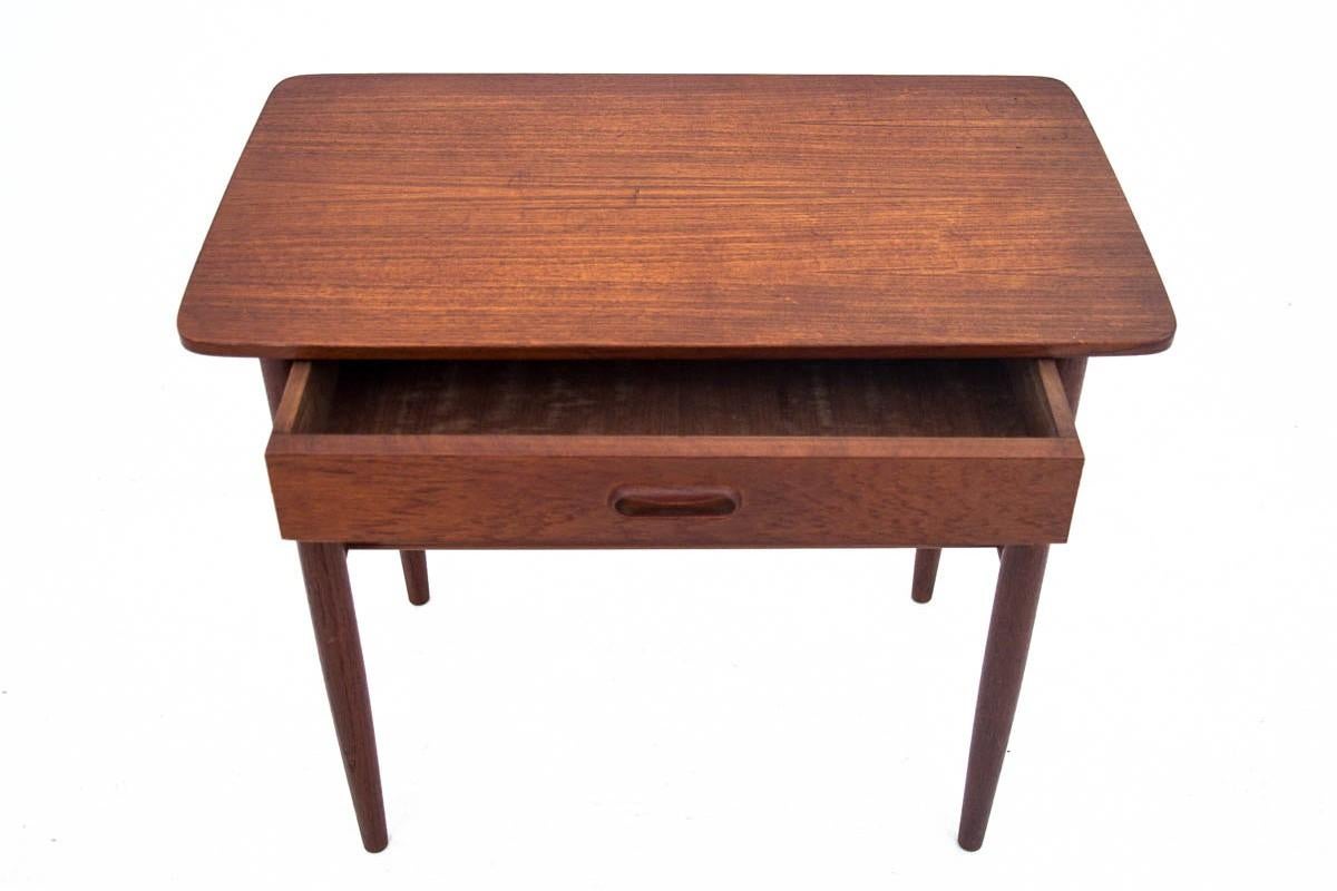 Teak Side Table with Drawer, Danish Design