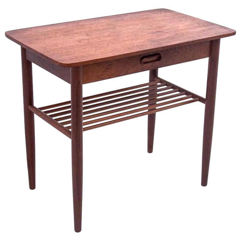 Side Table with Drawer, Danish Design