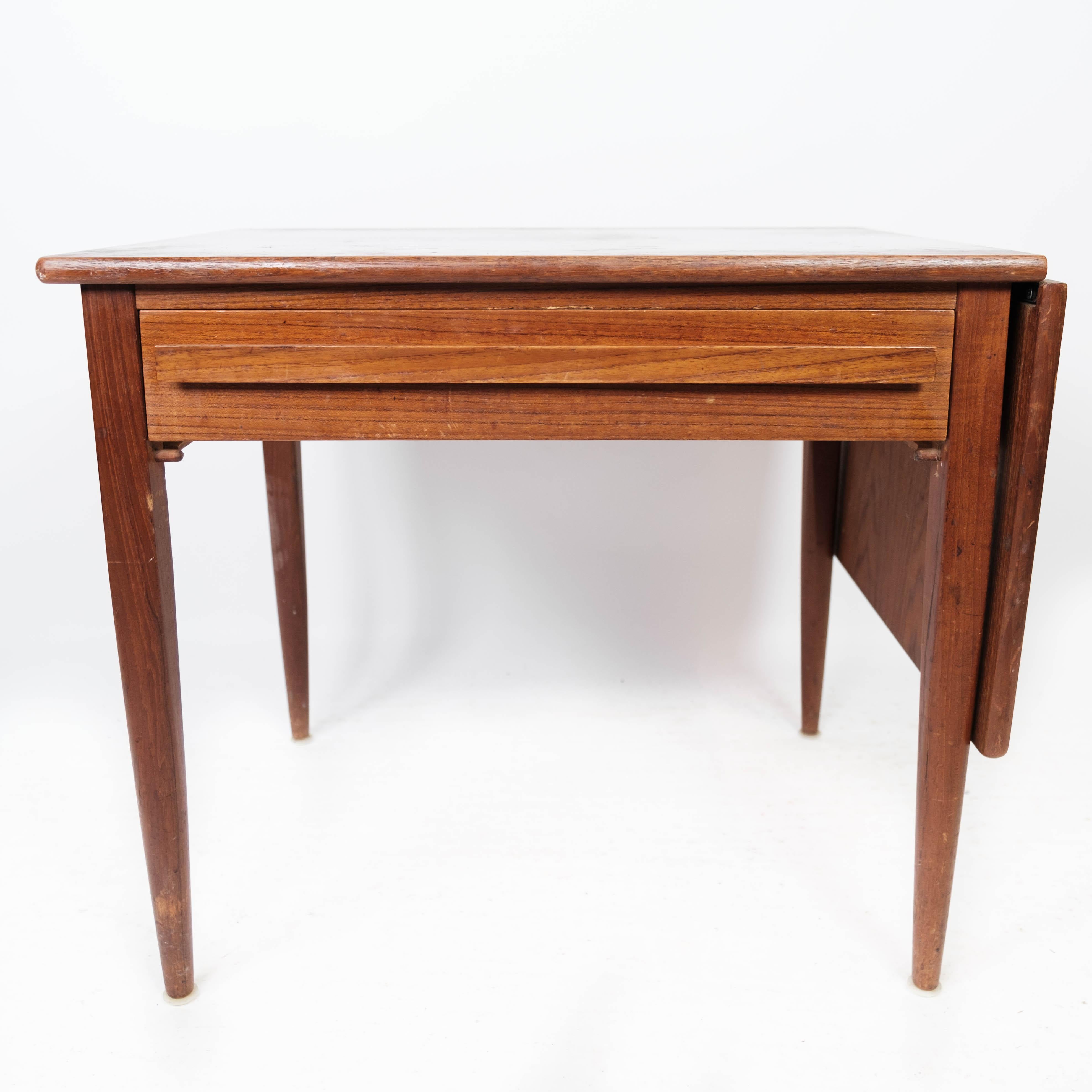 Mid-Century Modern Side Table Made In Teak, Danish Design Made By Silkeborg Furniture From 1960s For Sale